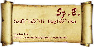 Szórádi Boglárka névjegykártya